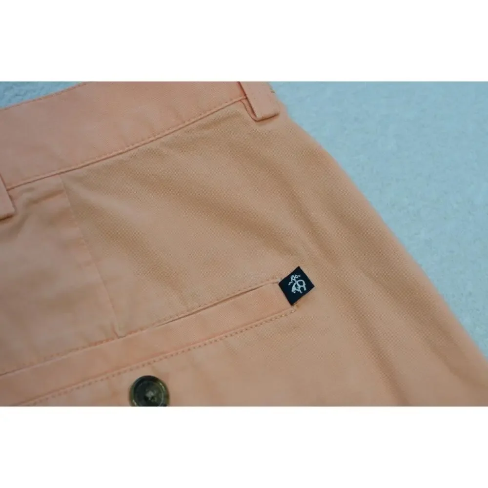Brooks Brothers 346 Khaki Chino Shorts Peach Flat Front 8
